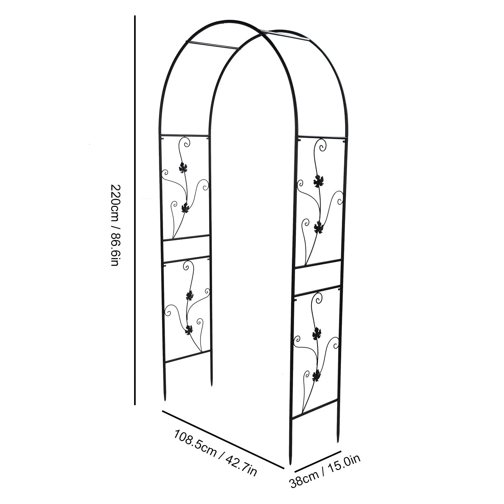 Garden Arch Plants Archway Outdoor Garden Arch Plant Climbing Frame Support Rack Lawn Backyard Decoration Black Garden Accessory