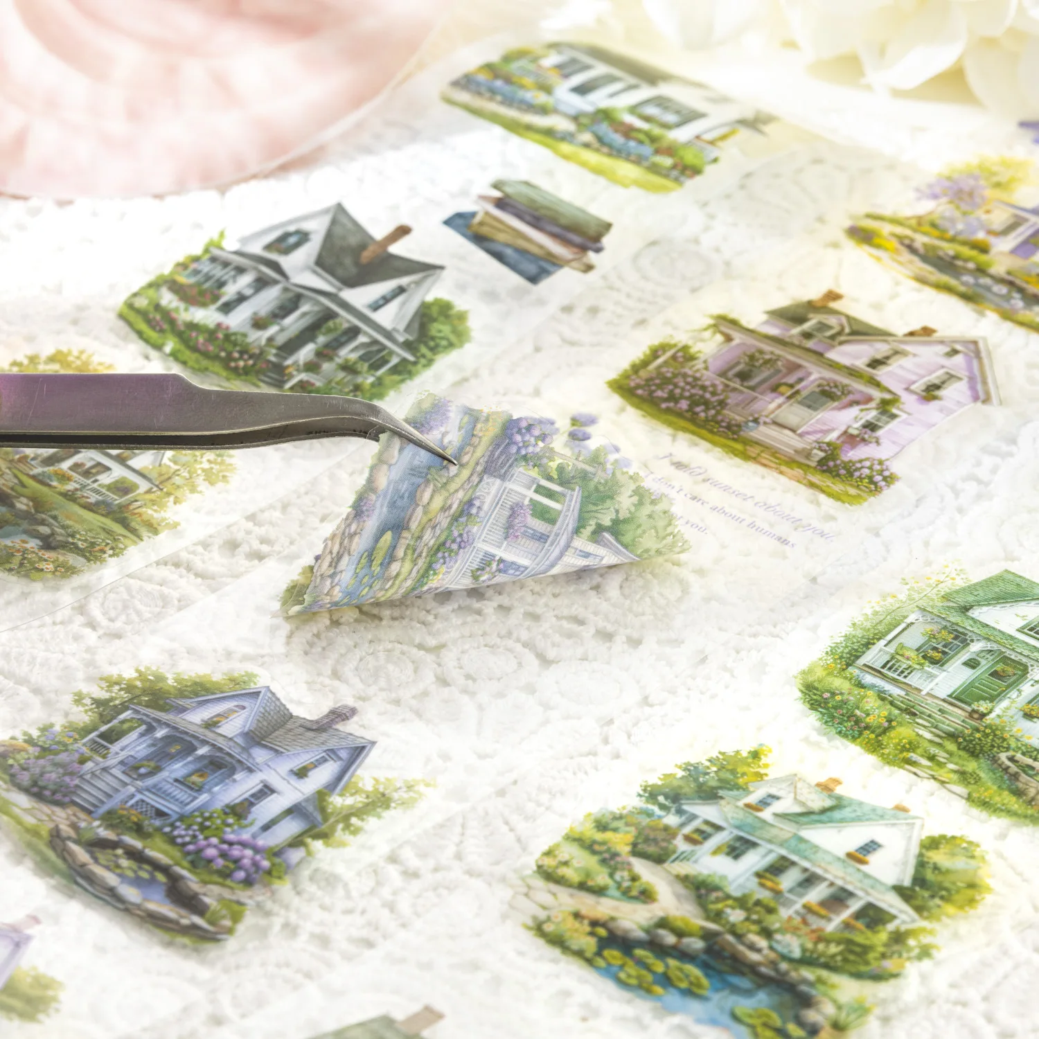 

1pcs/lot Decorative Adhesive Tapes small courtyard with a unique atmosphere Junk Journal Japanese Masking Scrapbooking Stickers