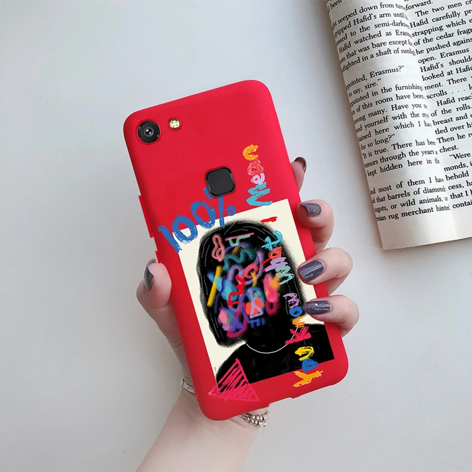 For Vivo V7 Case Cute Cartoon Silicone Soft Back Cover Funny Phone Casing for VIVO V7 1718 Bumper Coque Protective Fundas 5.7''