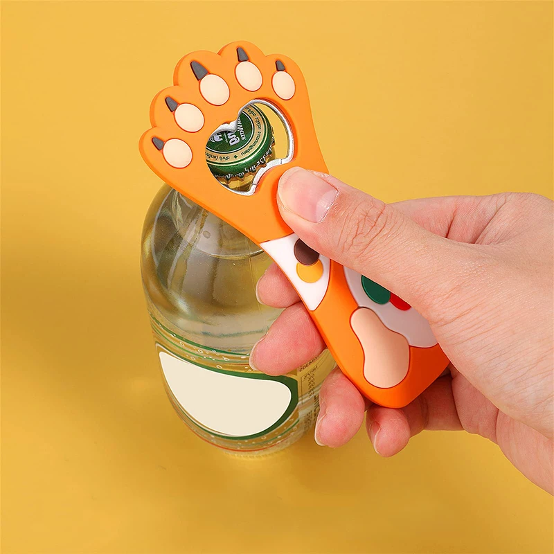 New Fat Cat Claw Bottle Opener Cartoon Figure Magnetic Sucking Claw Beer Opener Soft Glue PVC Screwdriver Refrigerator Stickers