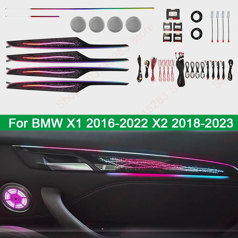 64color car atmosphere light For BMW X1 F48 X2 F49 LED decorative light Dynamic static ambient light auto parts High quality New