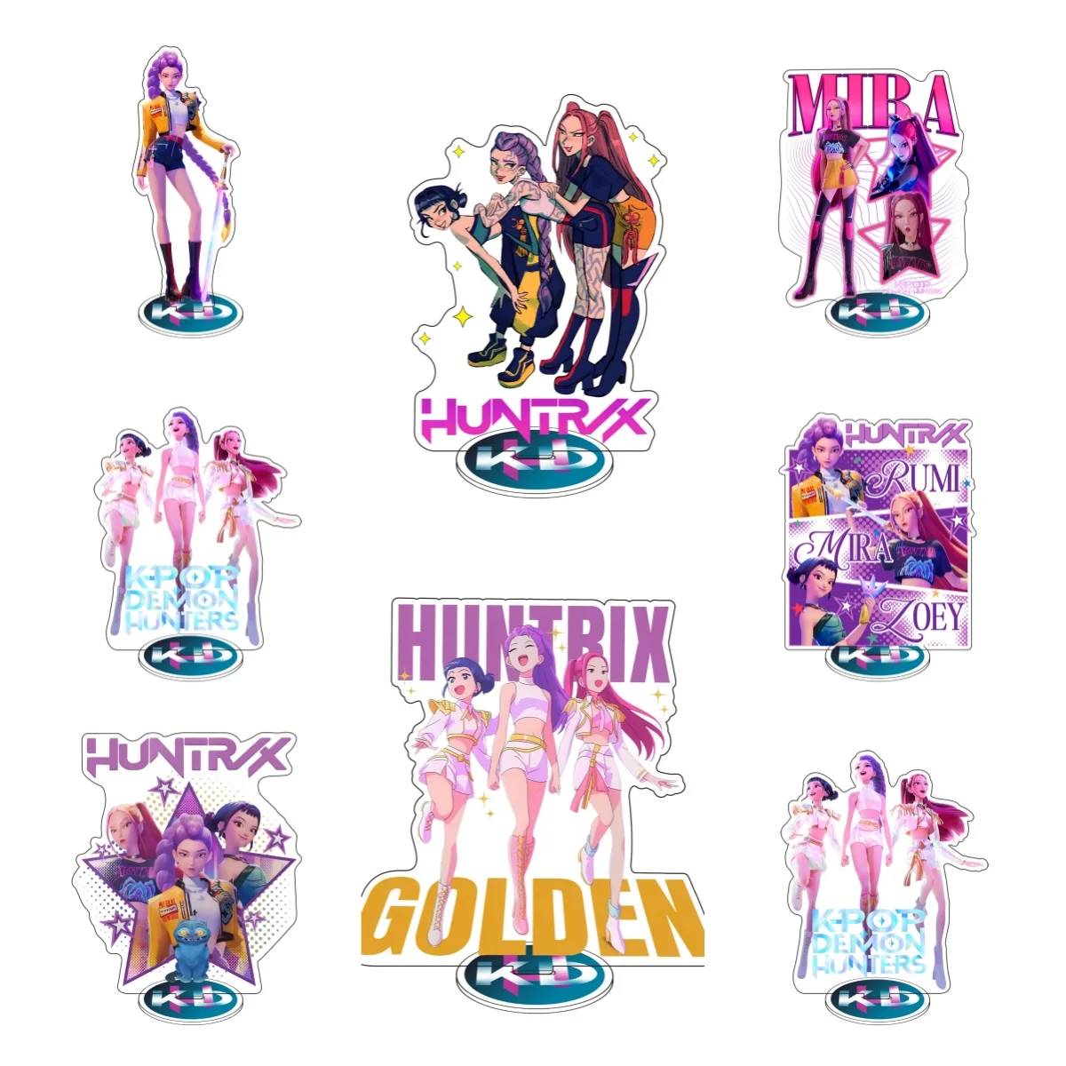 

15CM New style Anime K-Pop: Demon Hunters‌ Character Stand Model Group Figure Acrylic Stand Display Cartoon Desk Frame Gift