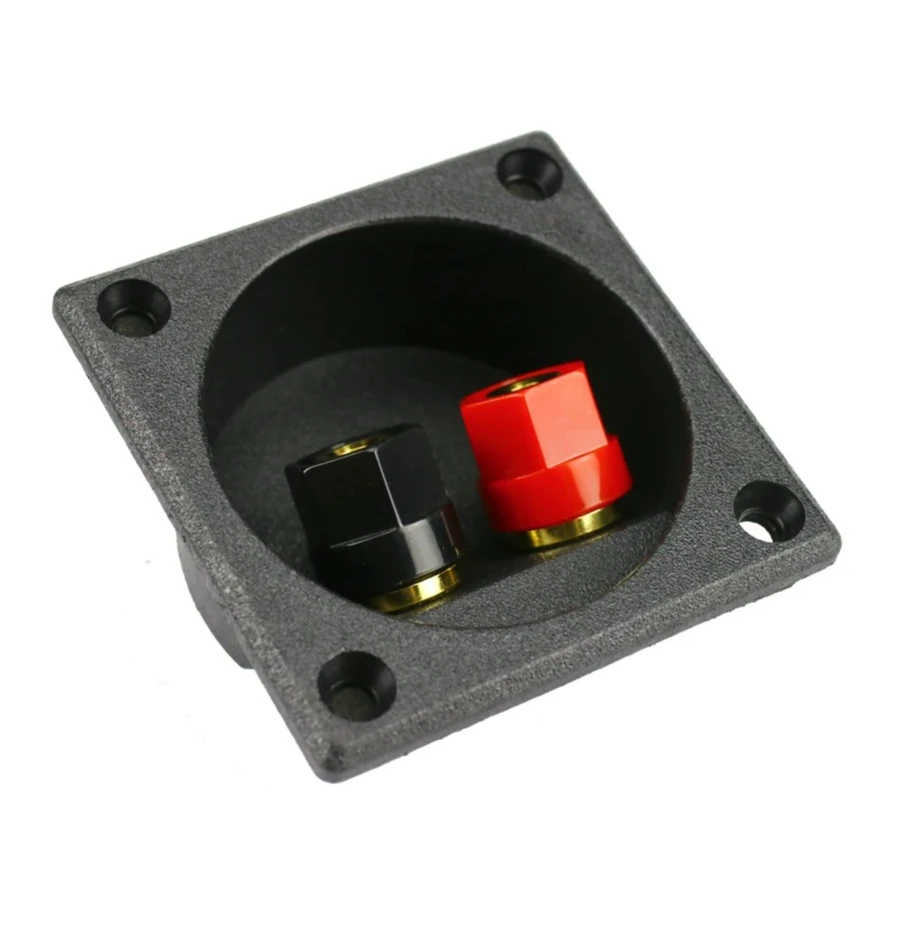 2 uds Mini altavoz Terminal de altavoz doble cableado DIY 57*57MM 2PCSGHXAMP caja de terminales de altavoz de 2 canales de alta calidad