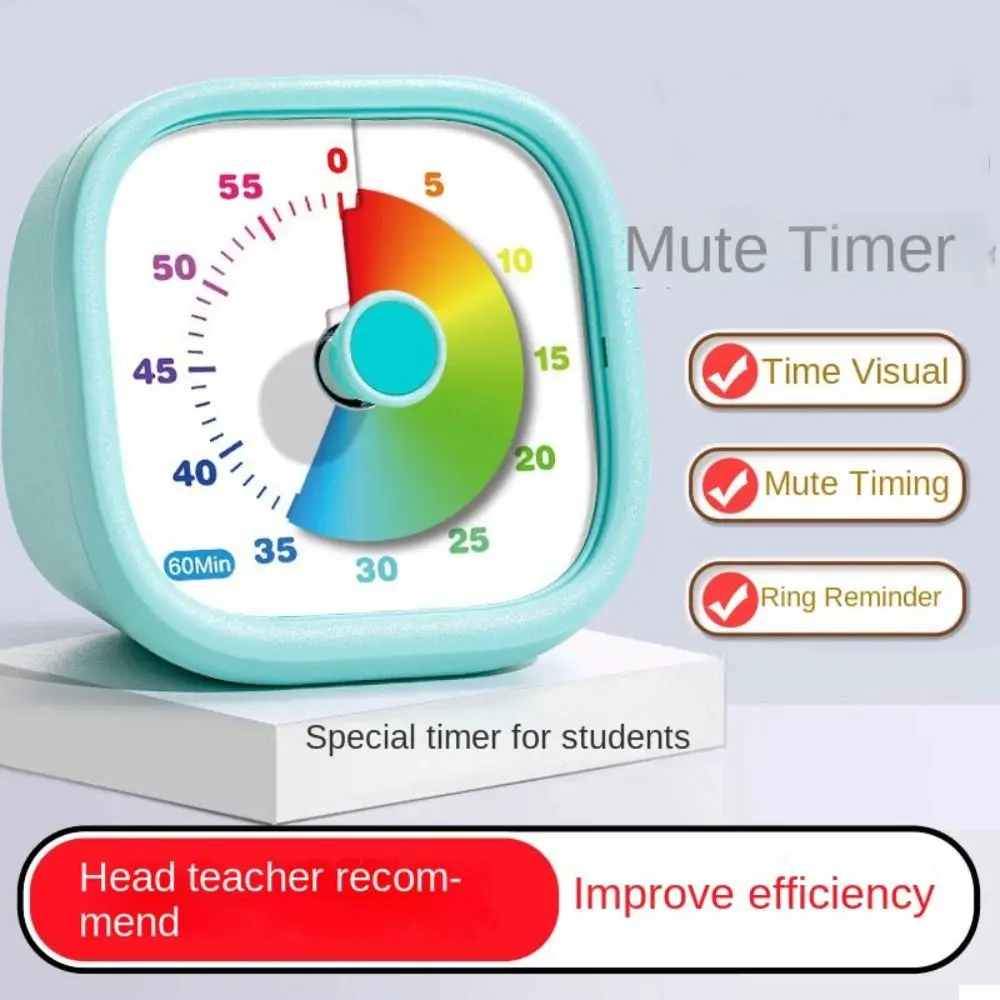 

Movement Visual Timer Time Management Sweep Second Countdown Clock 60-Minute Silent Kitchen Cooking Timer Kids and Adults