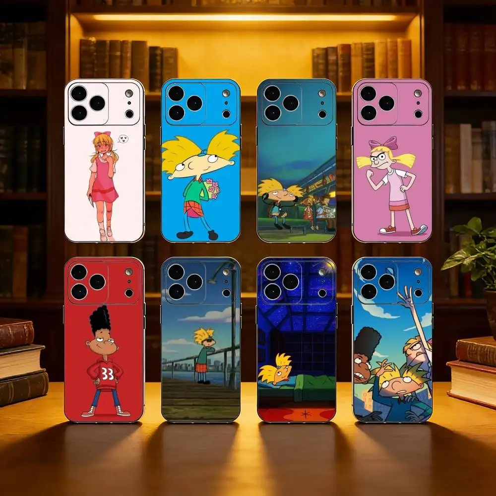 

Hey Arnold F-Fondos C-Cartoon Phone Case For iPhone 17,16,15,14,13,12,11 Plus,Pro Max,Soft Silicone Cover