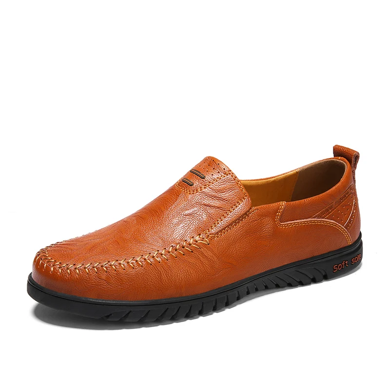 Leather Men Loafers Slip On Flats Casual Shoes For Men Moccasins Super Comfortable Men Footwear For Summer And Spring