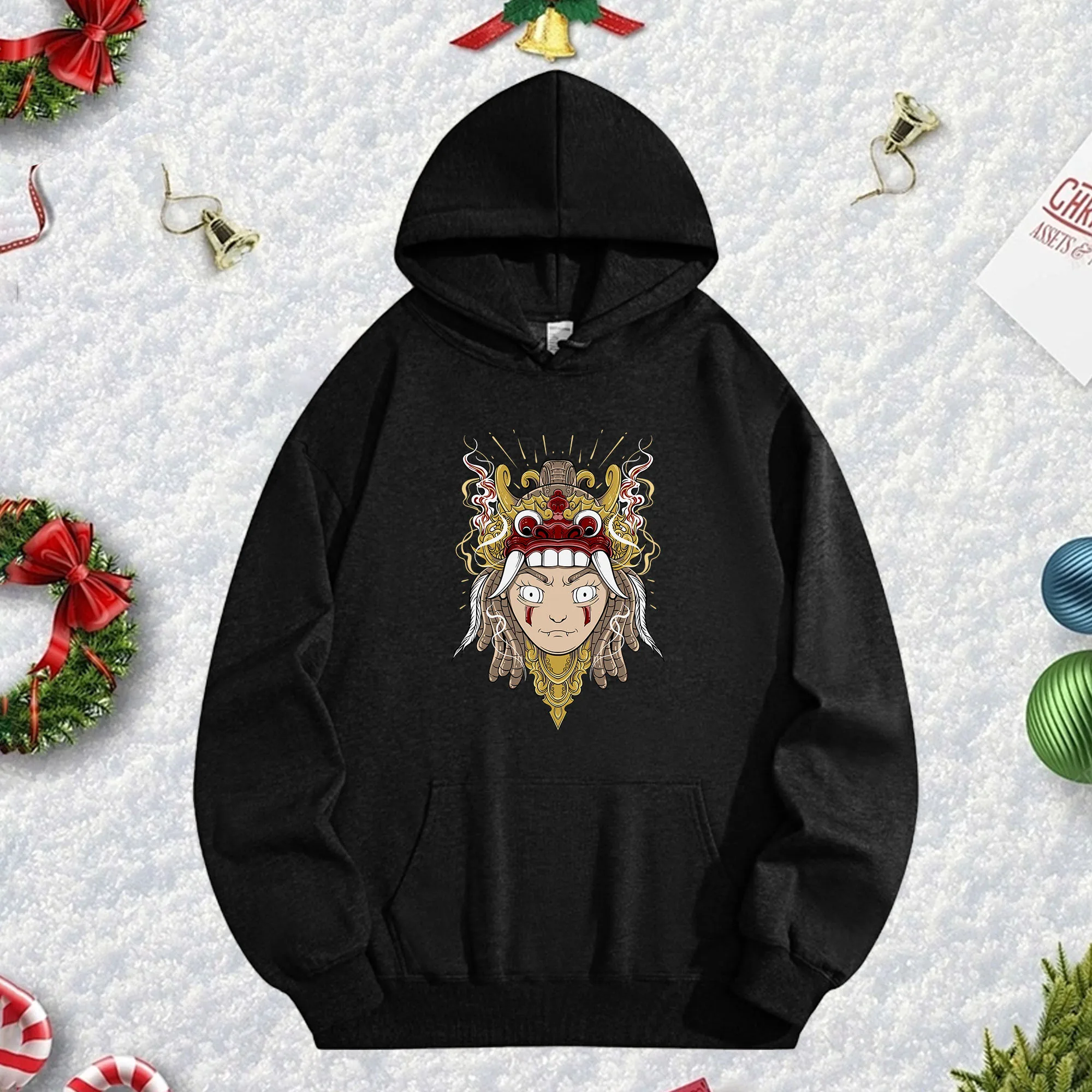 

Черная толстовка унисекс с капюшоном Celestial Dragons 270G, теплая флисовая толстовка для зимнего сезона, праздничная одежда на Рождество и Новый год