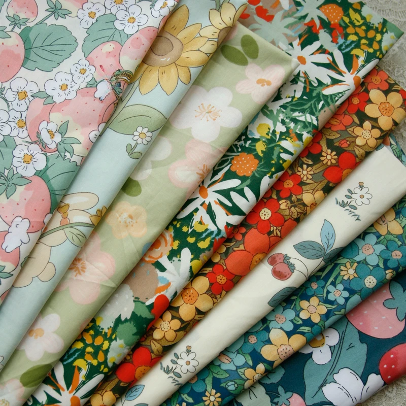 160x50 سنتيمتر جديد الأزهار لطيف حك نسيج القطن ملابس الأطفال الملابس النسيج اليدوية Diy بها بنفسك الخياطة القماش #1