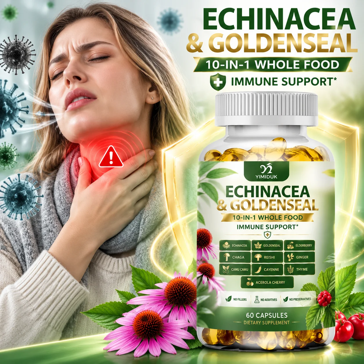 Echinacea - Seasonal Protection Capsules, with Echinacea Goldenseal