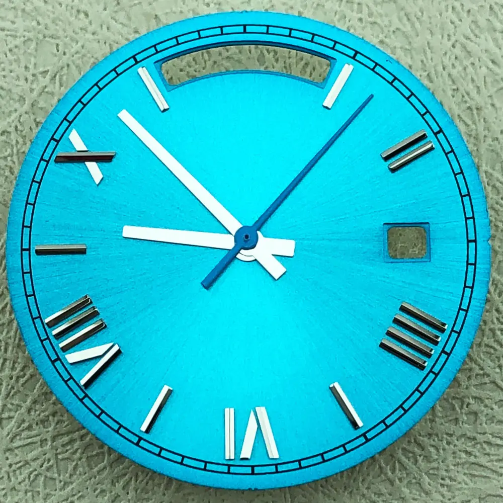 Benutzerdefiniertes 31-mm-Zifferblatt mit zwei Kalendern und römischen Ziffern, geeignet für Ersatzteile für 8285-Uhrwerke, Ersatzteile für Uhrzeiger