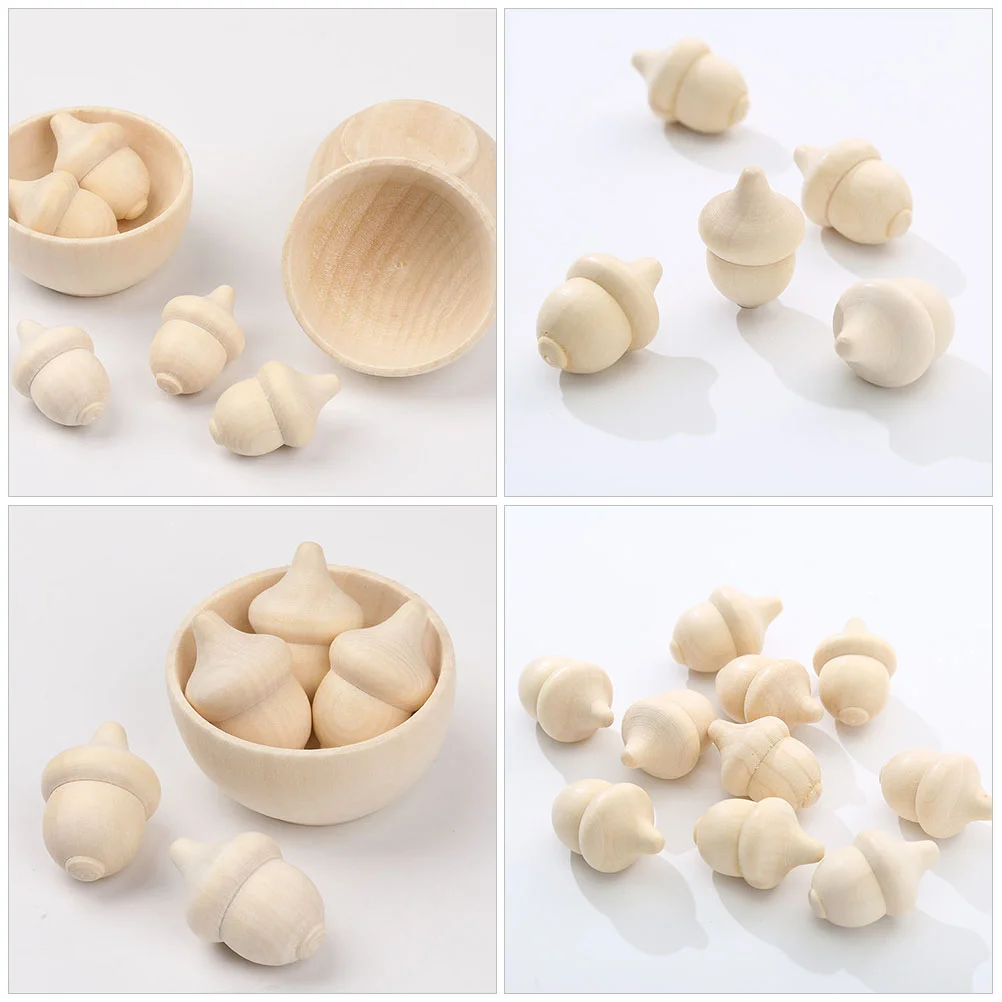 Woody Acorn Craft Material Wooden Playthings Delicate Toys Model Mini DIY Acorns For Decor Home Accessories