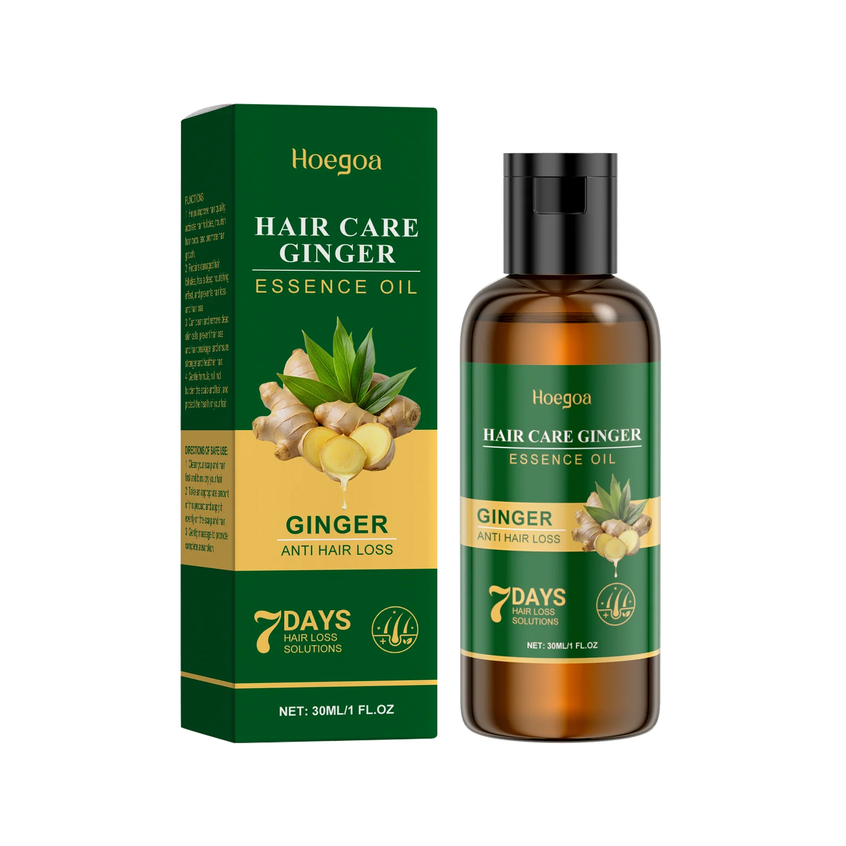 

Hoegoa Ginger Hair Care Essential Oil Mild Ingredients Herbal Ginger Nourishes Hair Soft Beautiful Essential Oil 3pcs