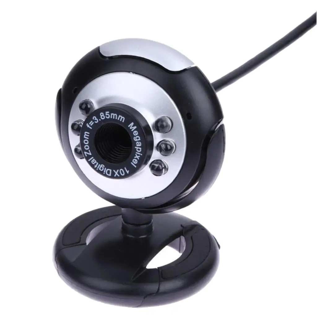 USB 2.0 Webcam 10X Clip-on Computer Web Camera with Microphone for PC Video Live Streaming Conference Gaming Plug and Play