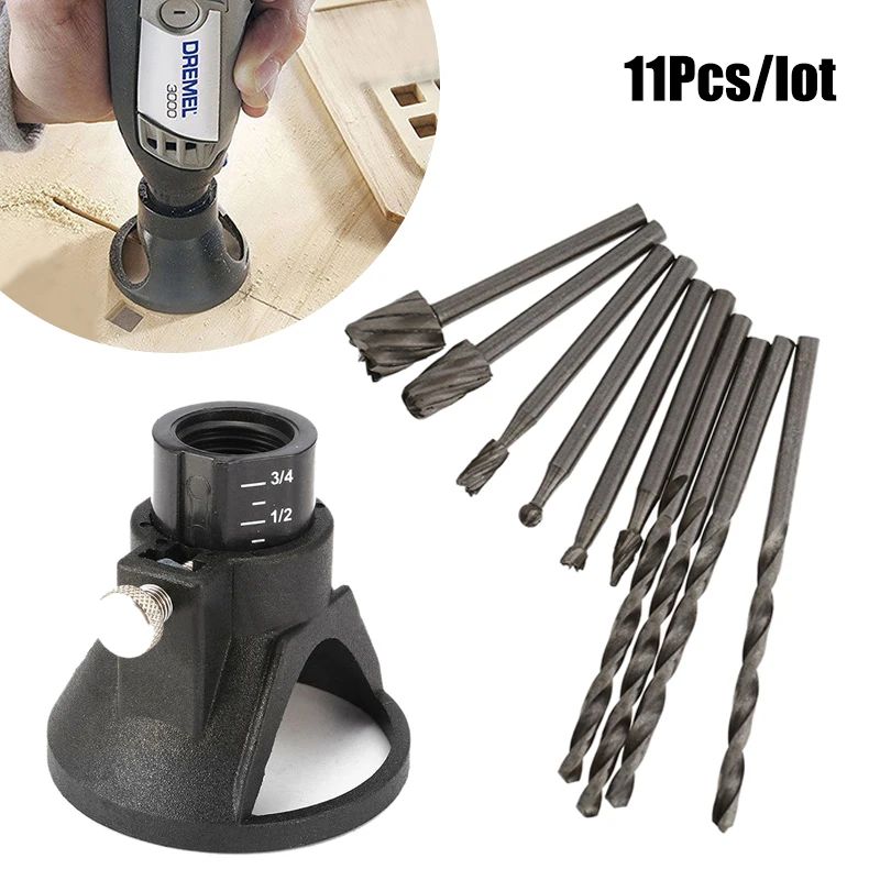 HSS Routing Router Drill Bits Set Dremel Carbide Rotary Burrs Tools Wood Stone Metal Root Carving Milling Cutter