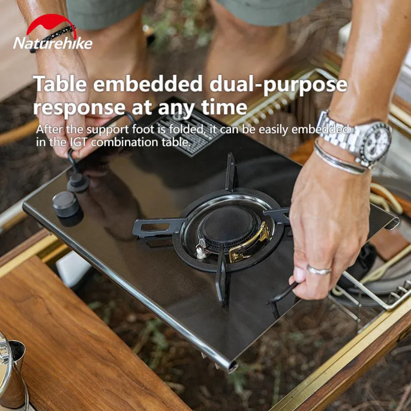 Imagem -03 - Naturehike Igt Table Fogão a Gás Queimador Forte Fogo Aquecedor Forno Acampamento ao ar Livre Cozinhar Aço Inoxidável 4kw Alta Potência Térmica