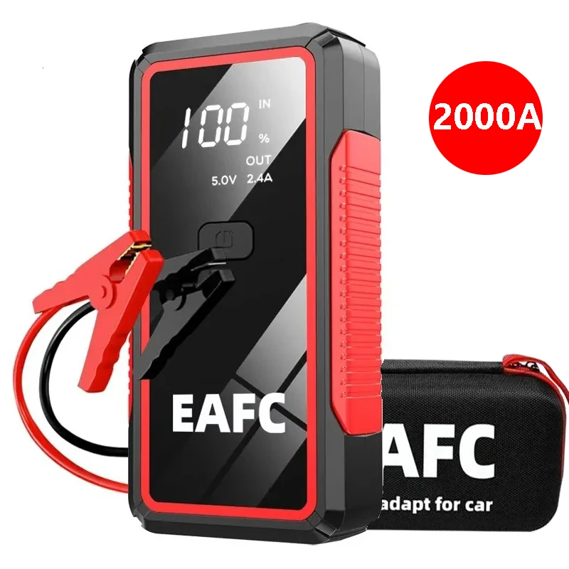 2000A Carro Jump Starter 600A 1200A Jump Starter Power Bank Estação de energia portátil inteligente