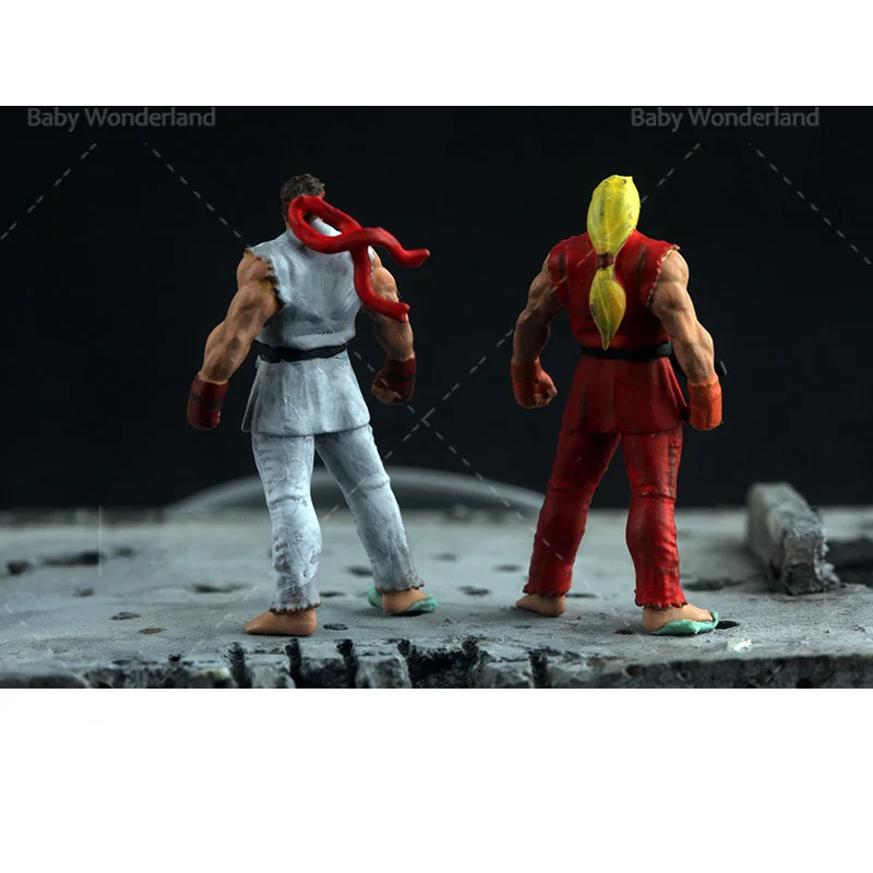 Malowane Miniaturki 1/72 Scena 2 Żołnierzy Ozdoba na Biurko Figurka Model Lalki Do Samochodu Zabawki