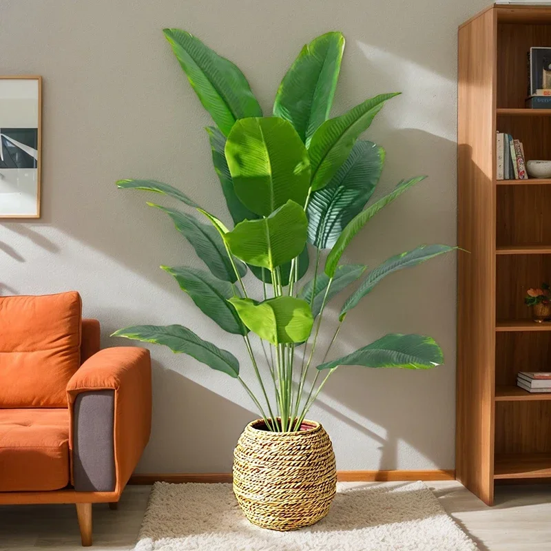 1pc Artificial Plants Large Tropical Palm Tree Fake Banana Plants Leaves Real Touch Plastic Monstera For Home Garden Party Decor