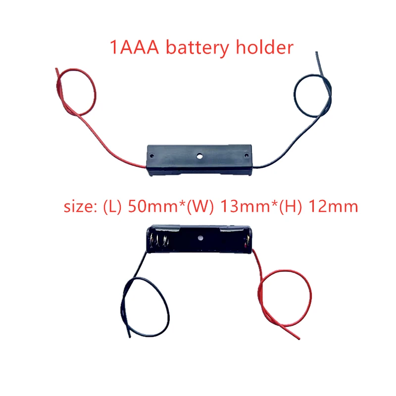 50PCS AAA Power Bank Cases 1X 2X 3X 4X AAA Battery Holder Storage Box Case 1 2 3 4 Slot Batteries Container With Wire Lead