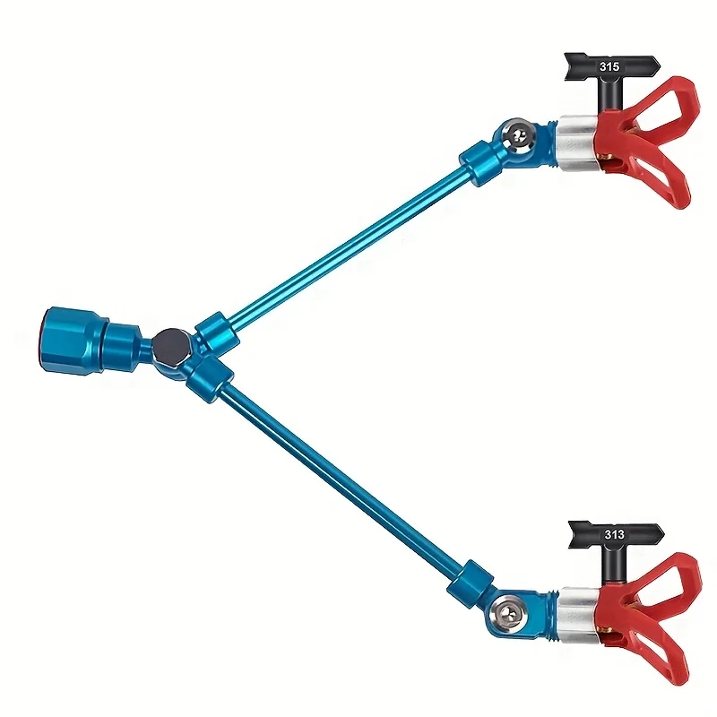Twin Spray Tip Extension Rod 5-Piece Set, includes 2 reversible spray tips (313, 315) and 2 red protective brackets. Suitable fo