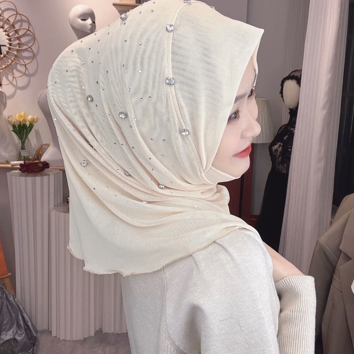 Scialli arabi economici facili da indossare hijab Casual istantanei musulmani