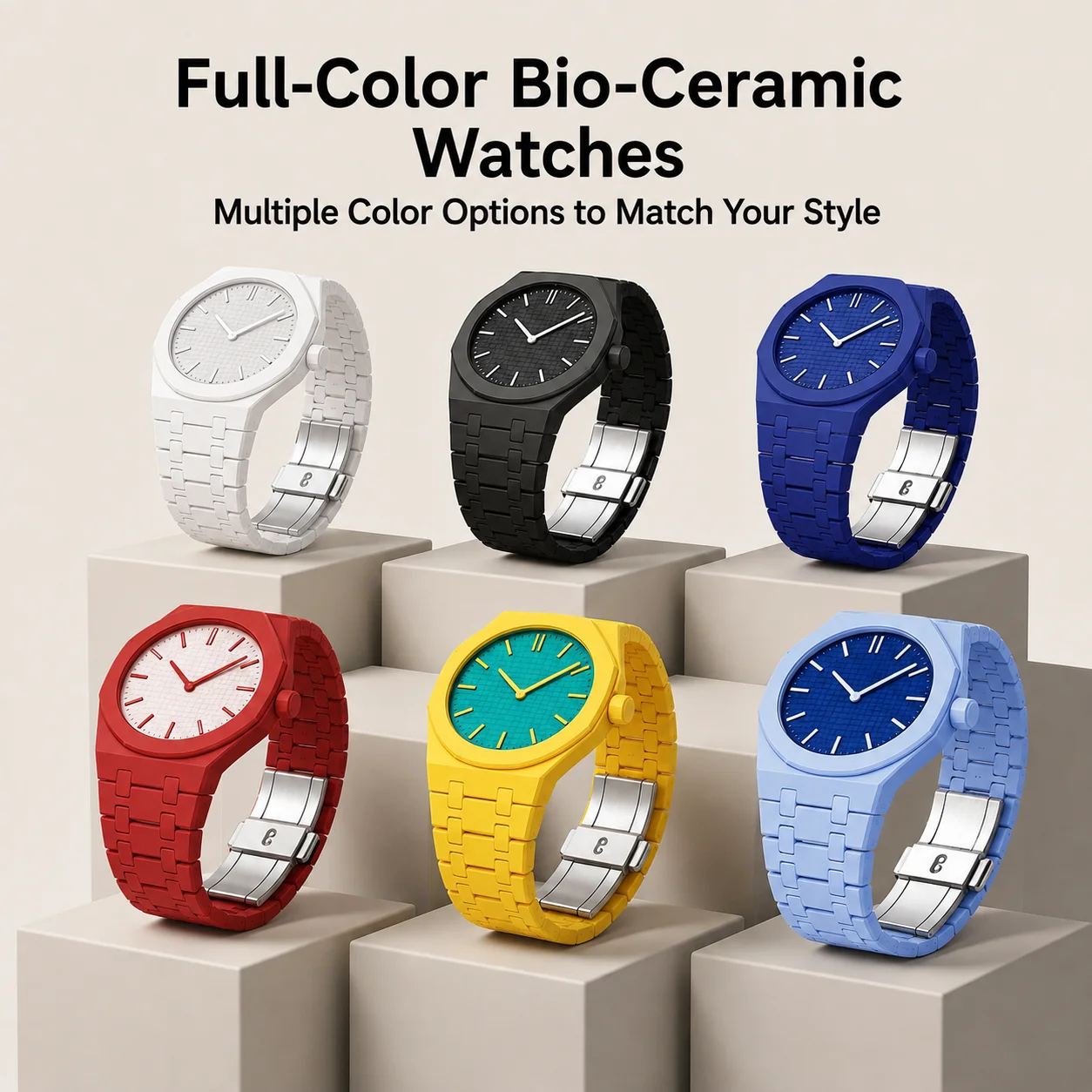 Solid color 3H&12H Bioceramics Modification Kit For Swatch Case Strap PocketWatch Changer To Wristwatch Mod Band Accessories