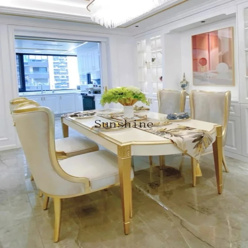 Combination family small apartment restaurant rectangular dining table dining chair