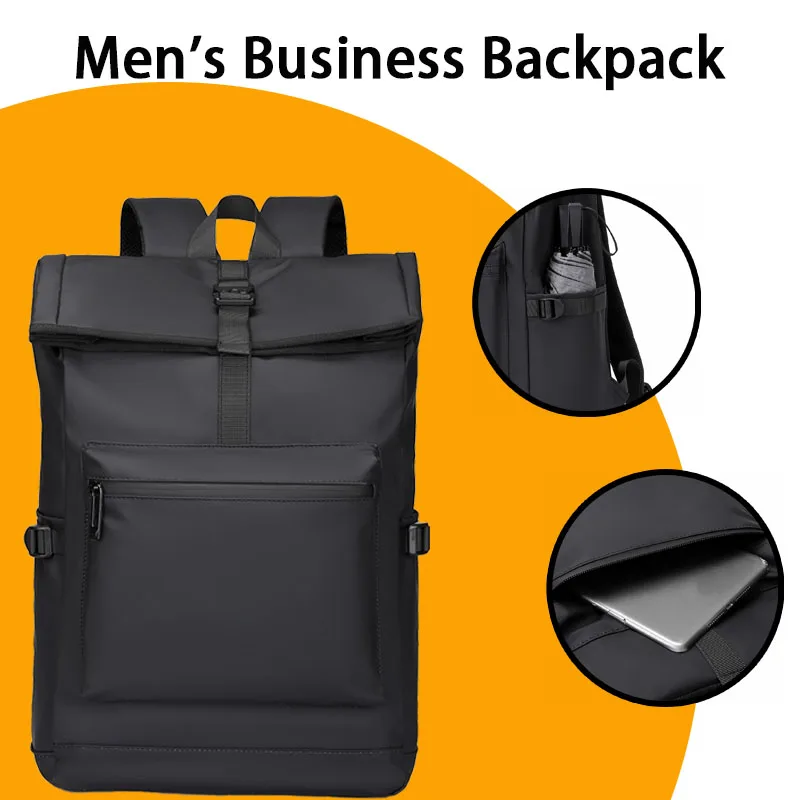 Sac à dos d'affaires pour hommes, grande capacité, léger, en PU, décontracté, résistant aux éclaboussures, pour ordinateur portable de banlieue