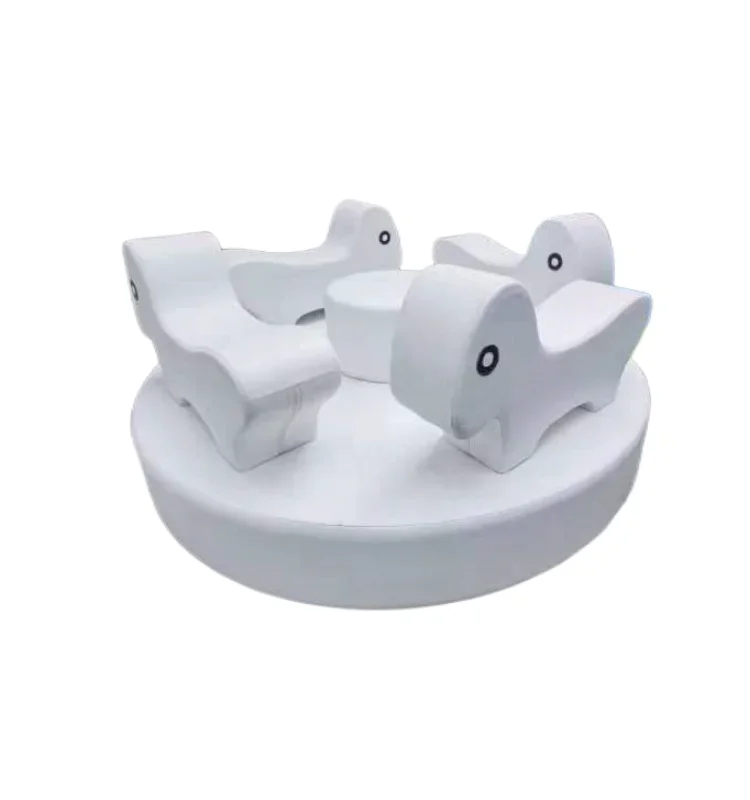 2026 White Colorful Soft Play Merry Go Round Electrical Manual Children Ride Merry Go Round Rental Party Playground Ride Soft Pl