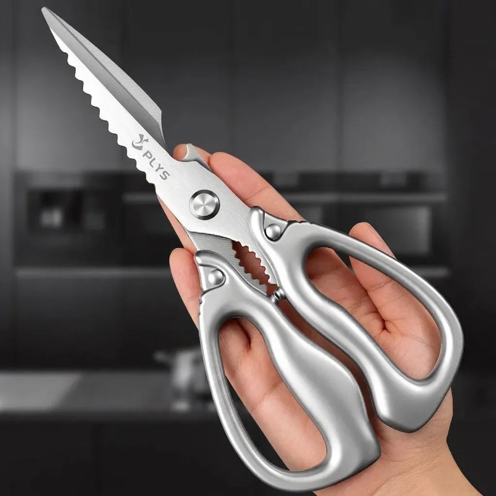 Heavy Duty Stainless Steel Kitchen Scissors, Multi-Functional Household Food Shears for Chicken Meat Vegetable Prep