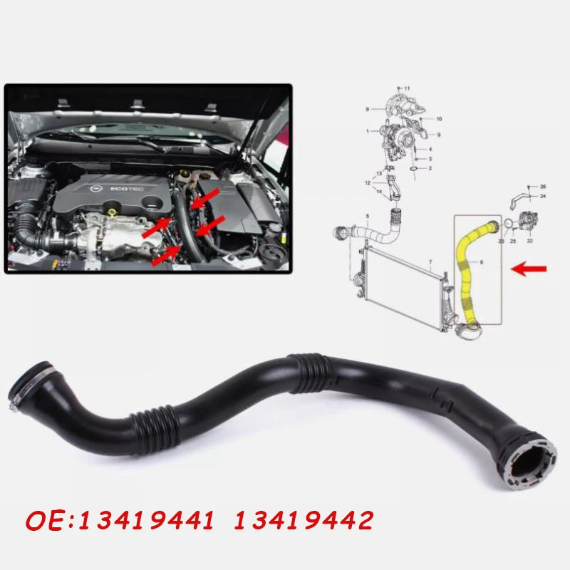 

Engine Intercooler Intake Hose Pipe For INSIGNIA 1.6 CDTI 120PS/136PS Air Filter Hose 13419441 13419442