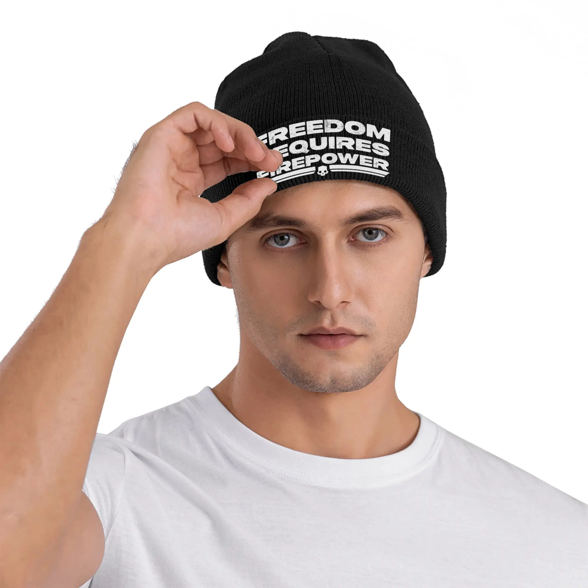 Freedom Requires Firepower Hell Divers Beanie Hats  Bonnet Hats Men Women Casual Outdoor Sport Knitted Hat Autumn Elastic Caps