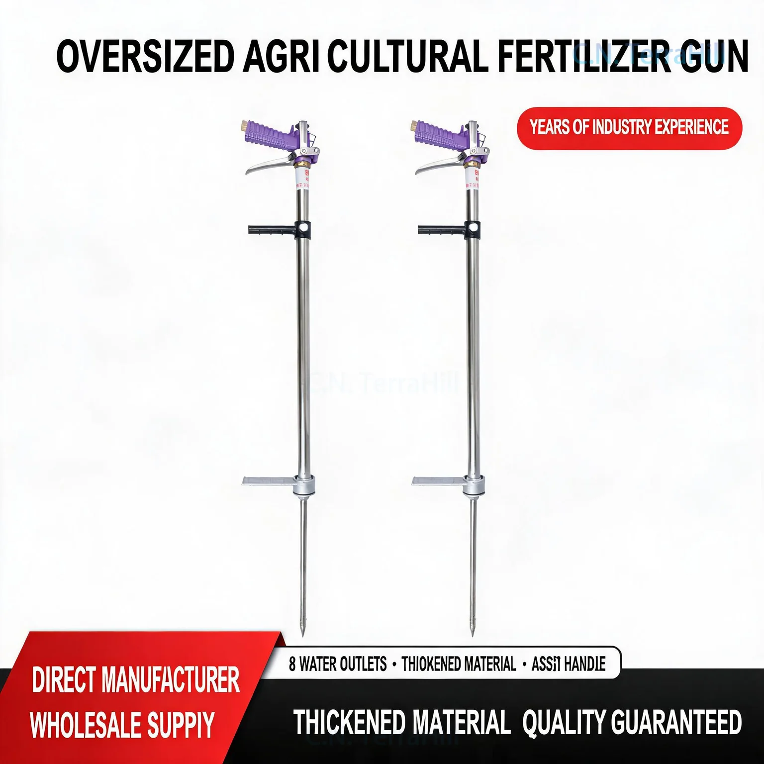 Stainless Steel Liquid Fertilizer Injector for Trees High Pressure Root Watering Tool Hard Soil Deep Fertilization Garden