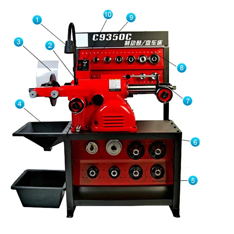 C9350C Automotive Brake Disc Lathe Machine Grind Balancing Repair Grinding Skimming Drum Cutting
