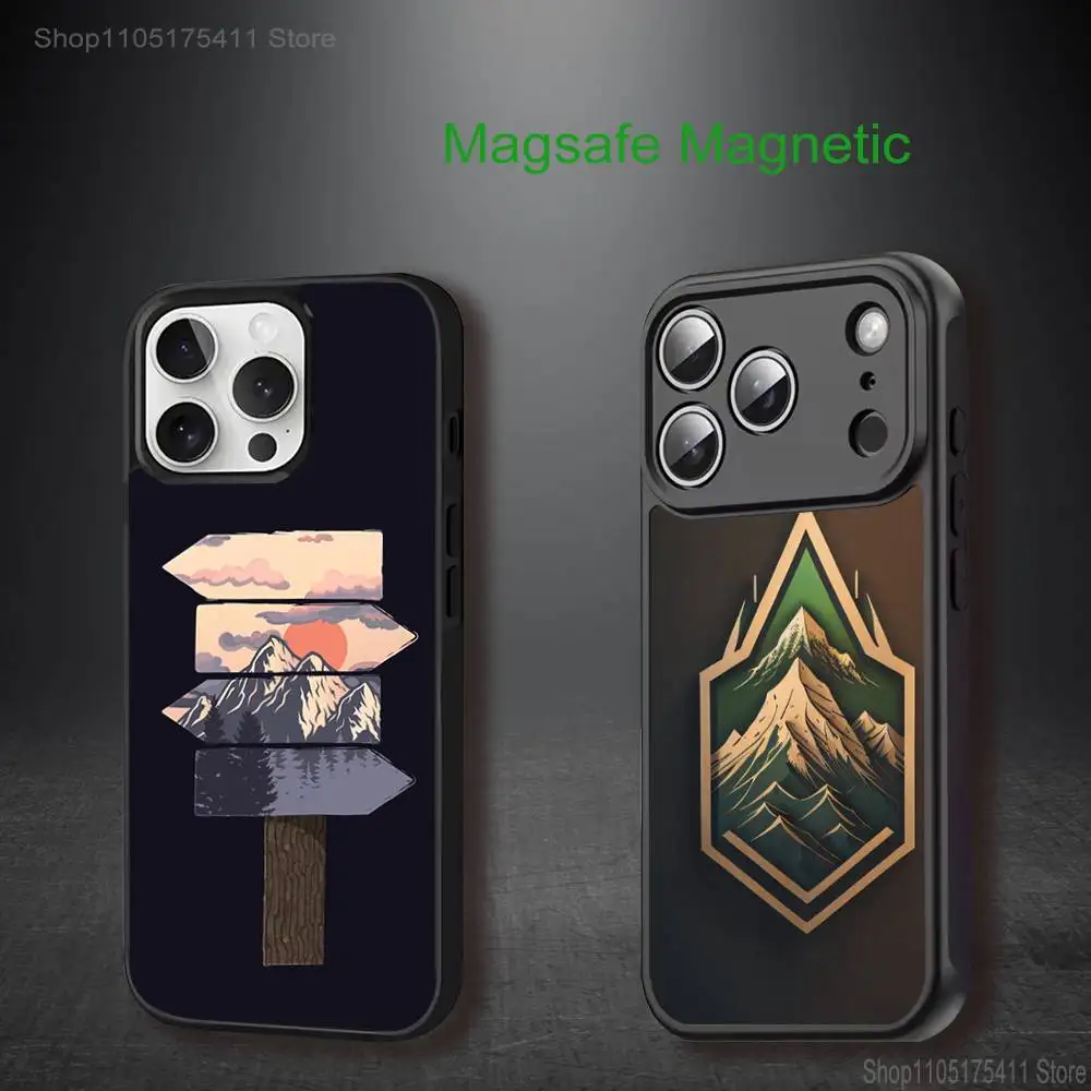 

Mountain Signpost Road Sign Phone Case For iPhone17,16,15,14,13,12,11,Pro,Max,Plus,Mini,SE4,E Magnetic Magsafe Wireless Charging
