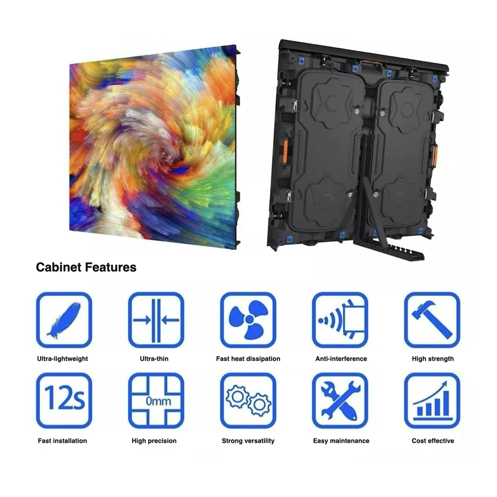 P5 960*960mm FO Series Outdoor LED Screen Magnesium Alloy Die-casting Cabinet Sport LED Display Perimeter LED Screen Fixed IP65