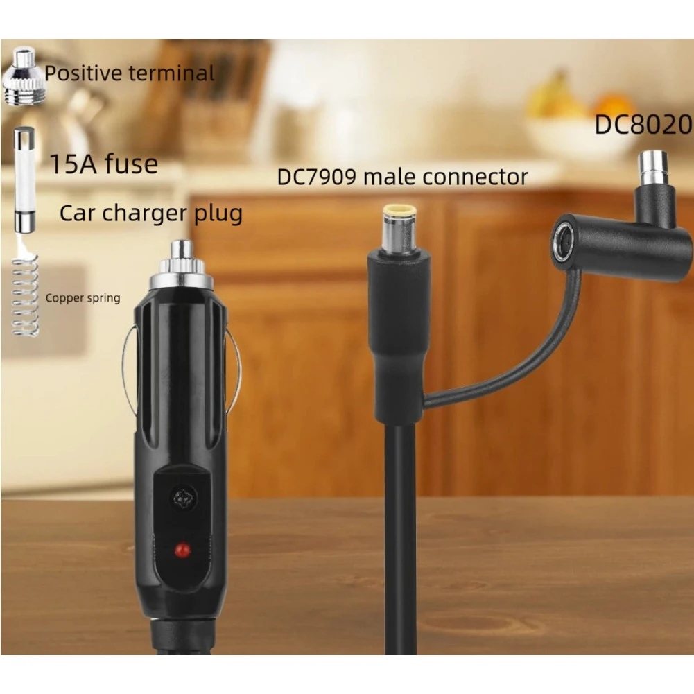 

Автомобильный зарядный кабель длиной 2 м, 14AWG, с предохранителями 2 шт., 15 А, предназначенными для надежных характеристик и безопасности в транспортных средств и портативных станках.