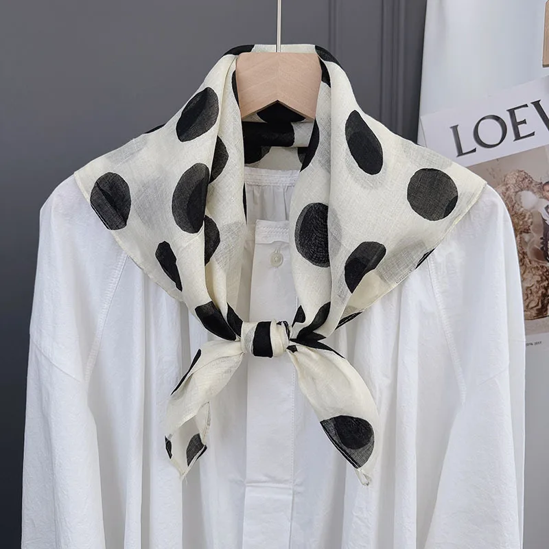 

100% рамиевый квадратный платок для женщин: дышащий, антибактериальный, в пасторальном стиле, бандана, литературный дорожный головной убор