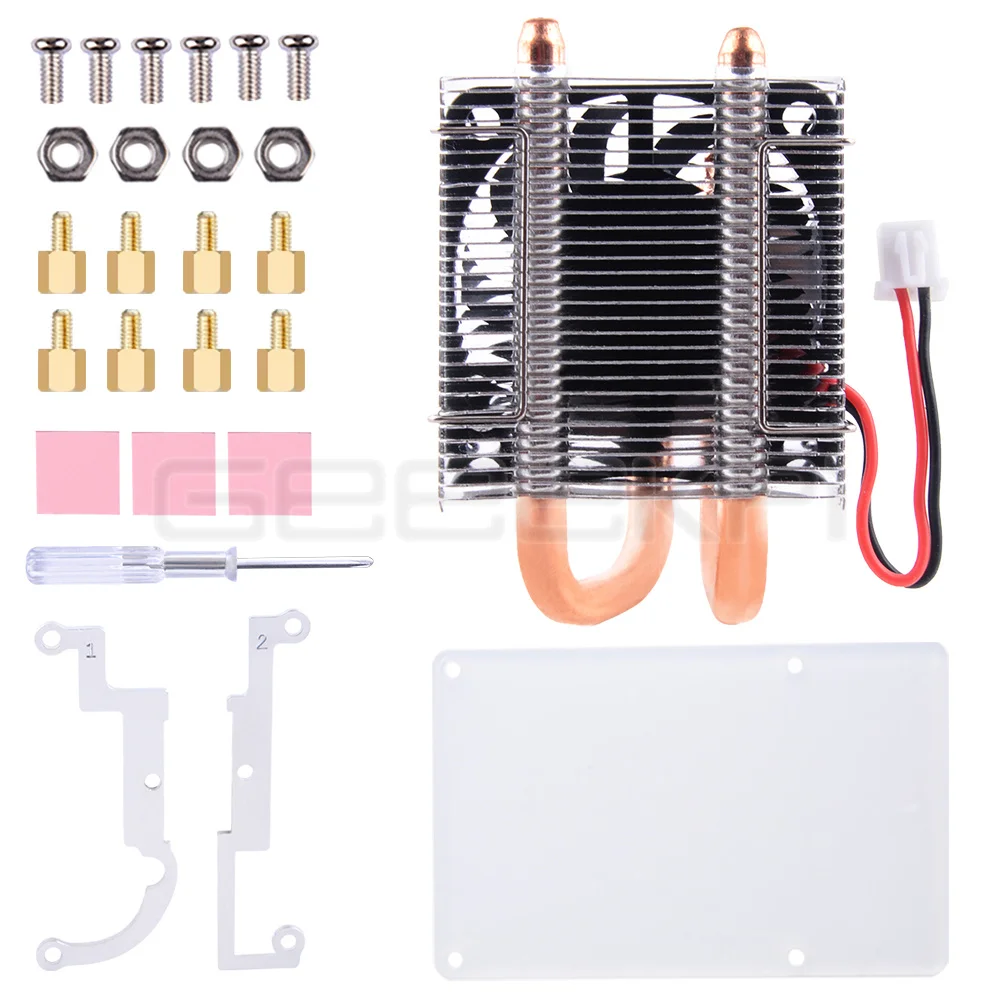 Geeekpi New Low-Profile Ice Tower Type-B CPU Cooling Fan 4010 Heatsink Cooler for Raspberry Pi 4 B / 3B+ / 3B