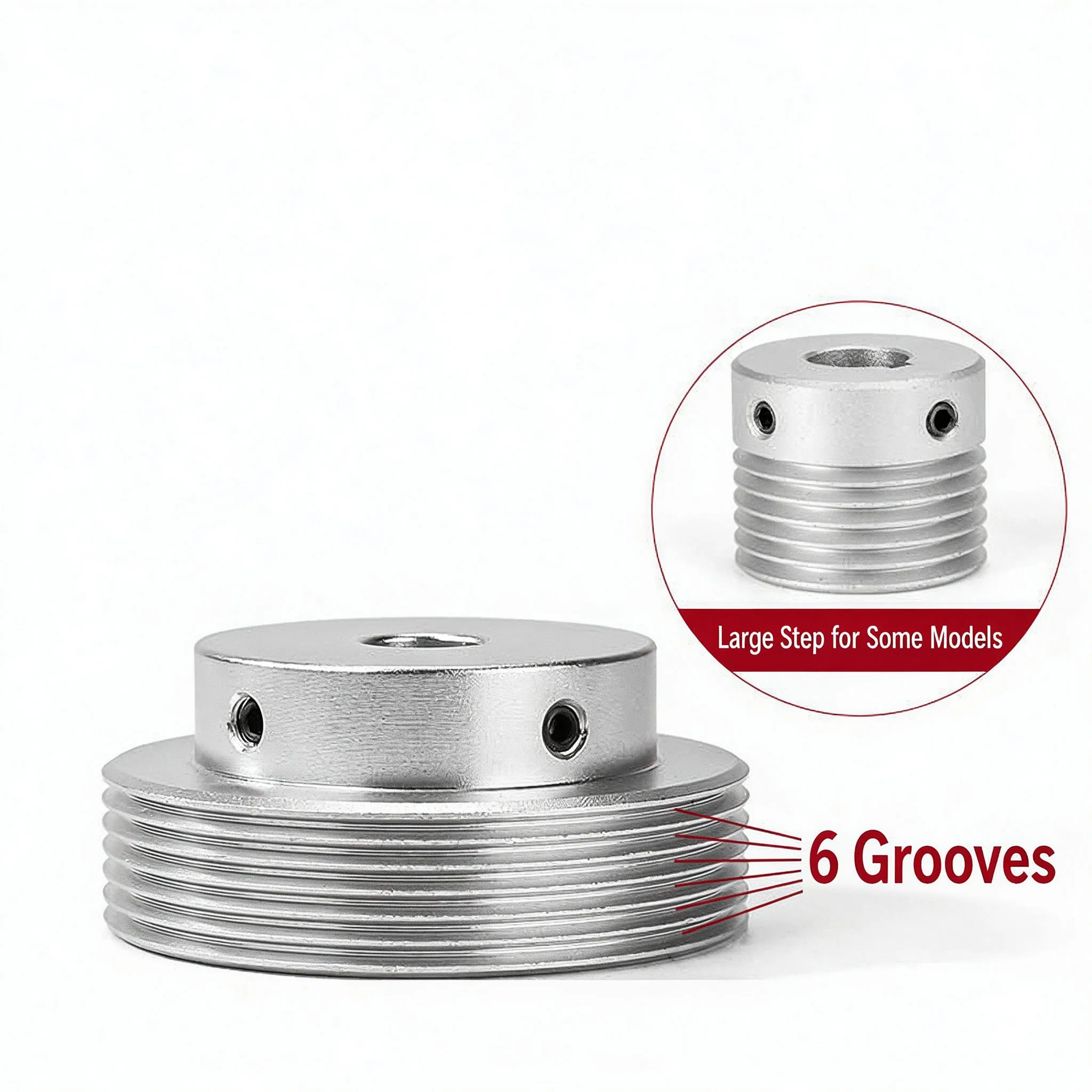 Aluminum 6PJ Multi Wedge Pulley 6 Groove PJ Belt Drive Diameter 20-60mm Bore 5-40mm Keyway Optional for Industrial Use