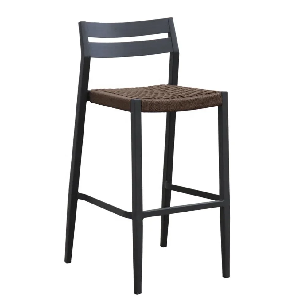 Modern Design Aluminum Frame Alum Slat Back Indoor Outdoor Bar Stool for Garden Grade