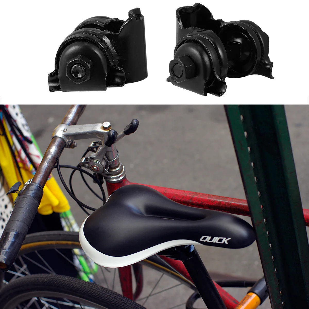 4 قطعة مشبك مقعد الدراجة، مشبك سرج قابل للتعديل، مشبك مقعد سريع الإصدار لسروج السكك الحديدية القياسية، ملحقات الدراجة الحديدية #2