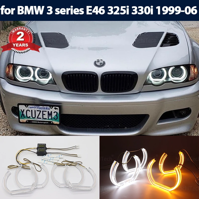 

For BMW 3 series E46 325i 330i 1999-2006 Excellent Switchback DTM Style Ultra bright led Angel Eyes DRL halo rings Accessories