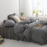 3 Piece Sheet Set  black plaid duvet cover Set ， comfortable Bedding Set Bedspread for All Season 6