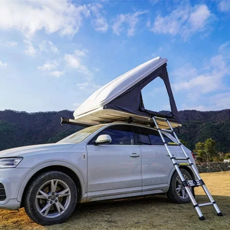 Outdoor Camping WaterproofAuto Parts 4-Person Foldle Automatic S Hardtop Roof Top Tent Aluminum Pole Canopy Fric Fit 4WD Wrangle