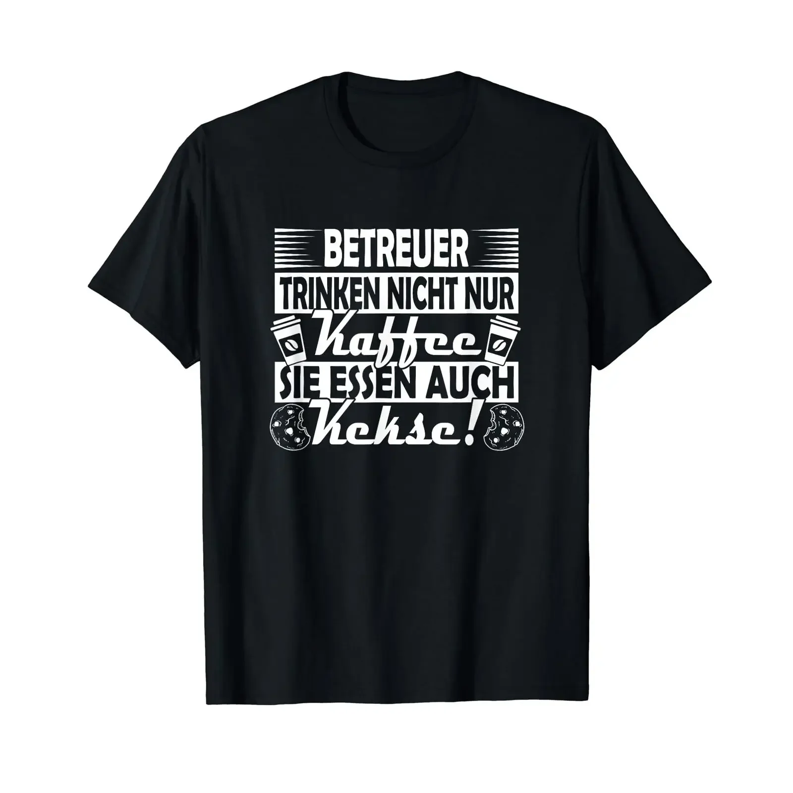 T Shirt with German Text Betreuer trinken nicht nur Kaffee Language black vintage Washed homme graphic streetwear