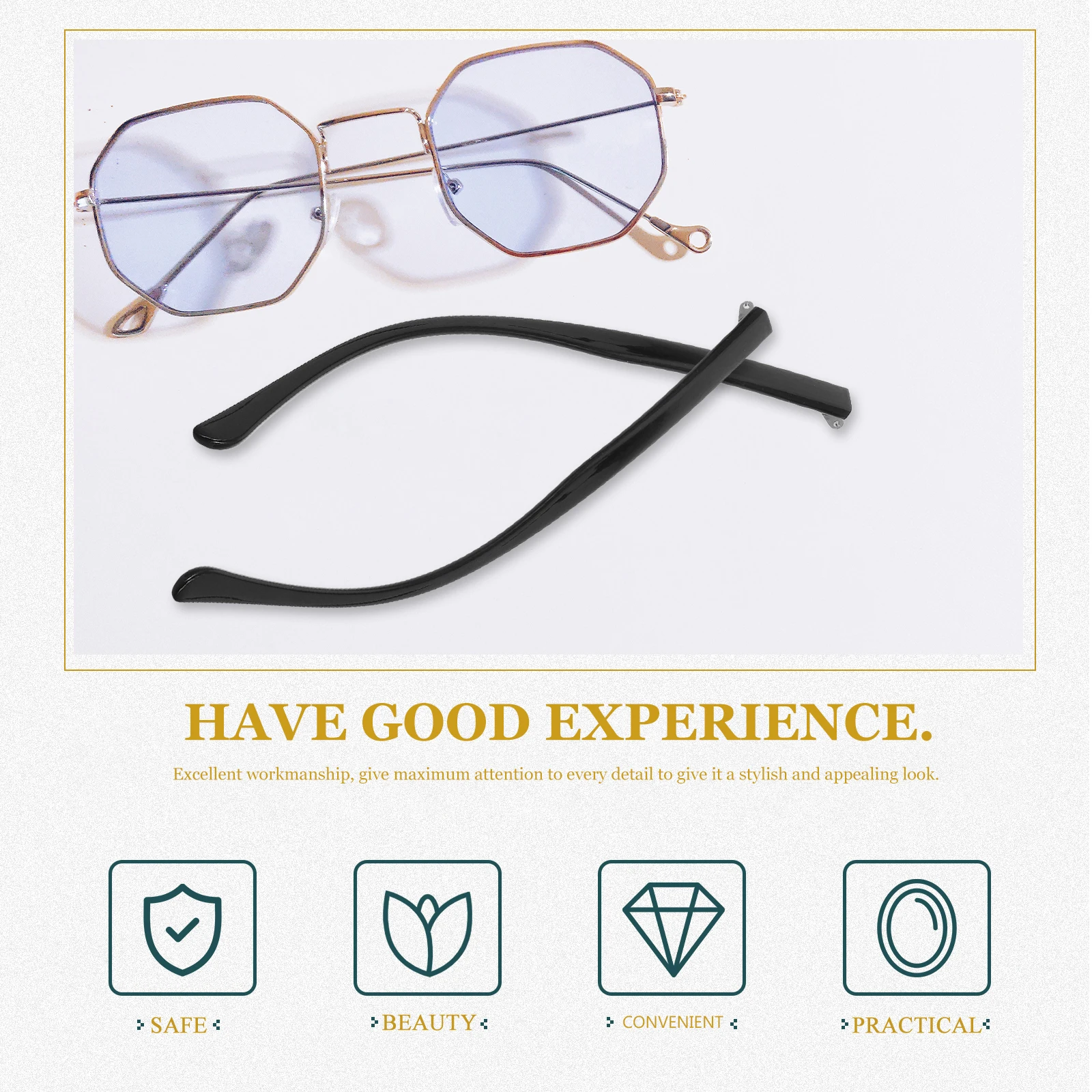 

Eyeglass Arm Replacement Brown Temple Soft Comfortable Lightweight Accessories Universal Parts Legs Arms Suitable Sunglasses