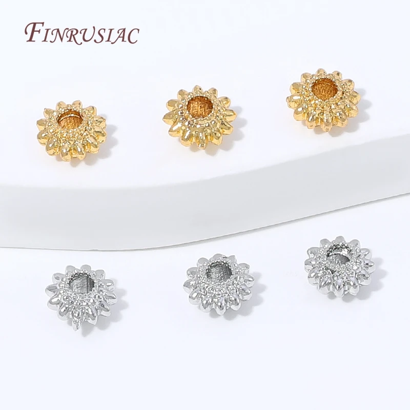 

18K Gold Plated Flower Bead Spacer,Rhodium Plated Beads For Jewelry Making DIY Bracelet Necklace Accessories,Beads Separators
