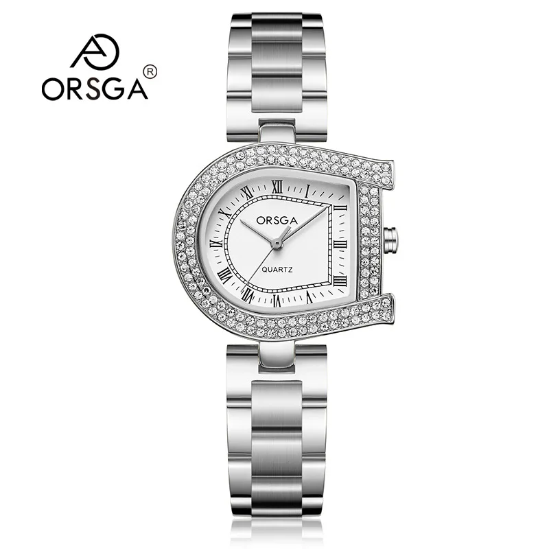 Women Quartz Watch Luxury Clock Fashion Elegant Rose Gold Sliver Case Diamond Dial Vintage New Orologio Reloj Ladies Wristwatch