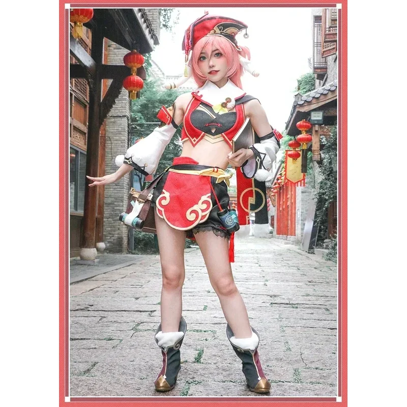

Anime Genshin Impact Yan Fei Fairies Game Dress Aestheticism Yanfei Cosplay Costume Wigs Shoes Halloween Outfit Women Girlsx;8's